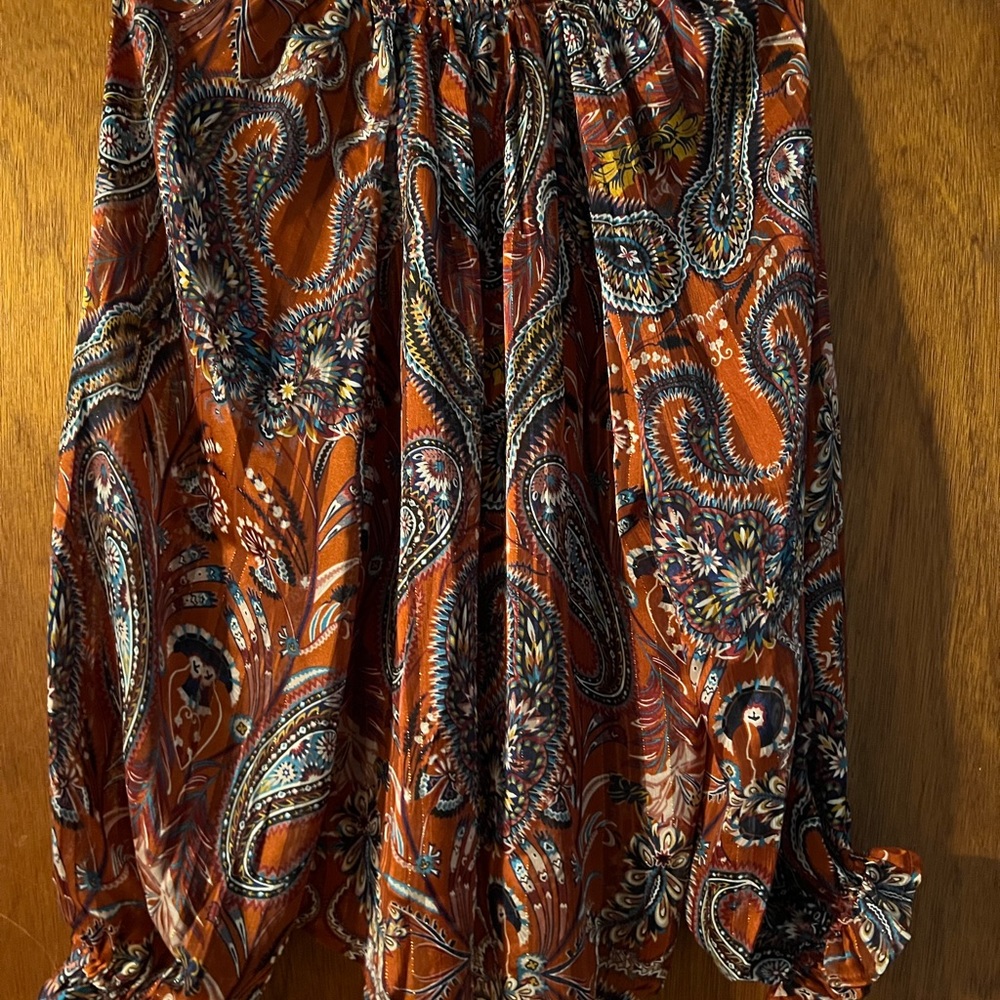 Rust and Navy Boho top Sz. Med - Picture 4 of 5